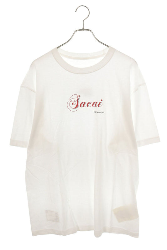 Sacai Co-Branded Logo Print Cotton T-Shirt White Size 3