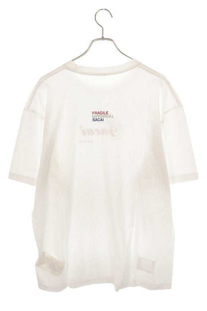 Sacai Co-Branded Logo Print Cotton T-Shirt White Size 3