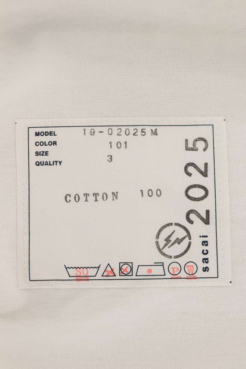Sacai Co-Branded Logo Print Cotton T-Shirt White Size 3