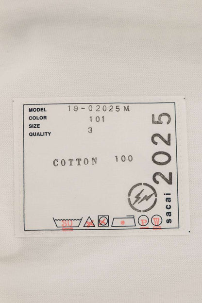 Sacai Co-Branded Logo Print Cotton T-Shirt White Size 3