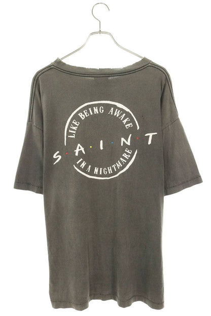 SAINT MICHAEL Heart Print Cotton T-Shirt Black Size XL