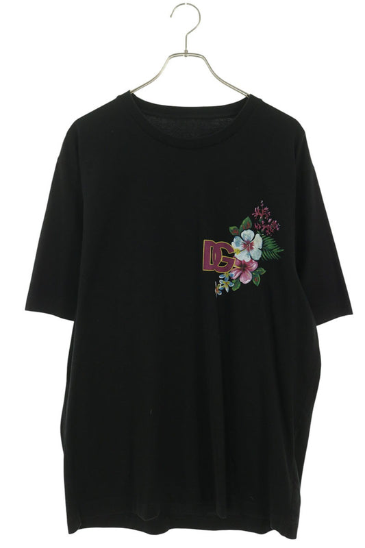 DOLCE & GABBANA Floral Print T-Shirt Black