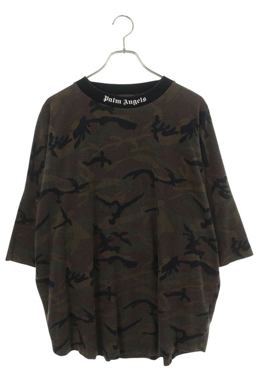Palm Angels F22JER002 Back Logo Camo T-Shirt Green Size XL