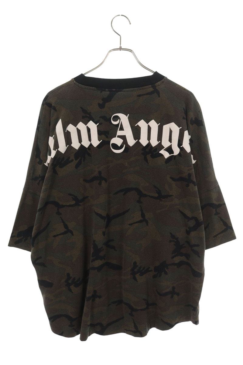 Palm Angels F22JER002 Back Logo Camo T-Shirt Green Size XL