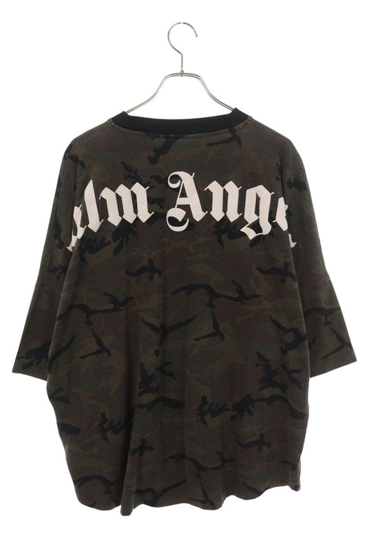 Palm Angels F22JER002 Back Logo Camo T-Shirt Green Size XL