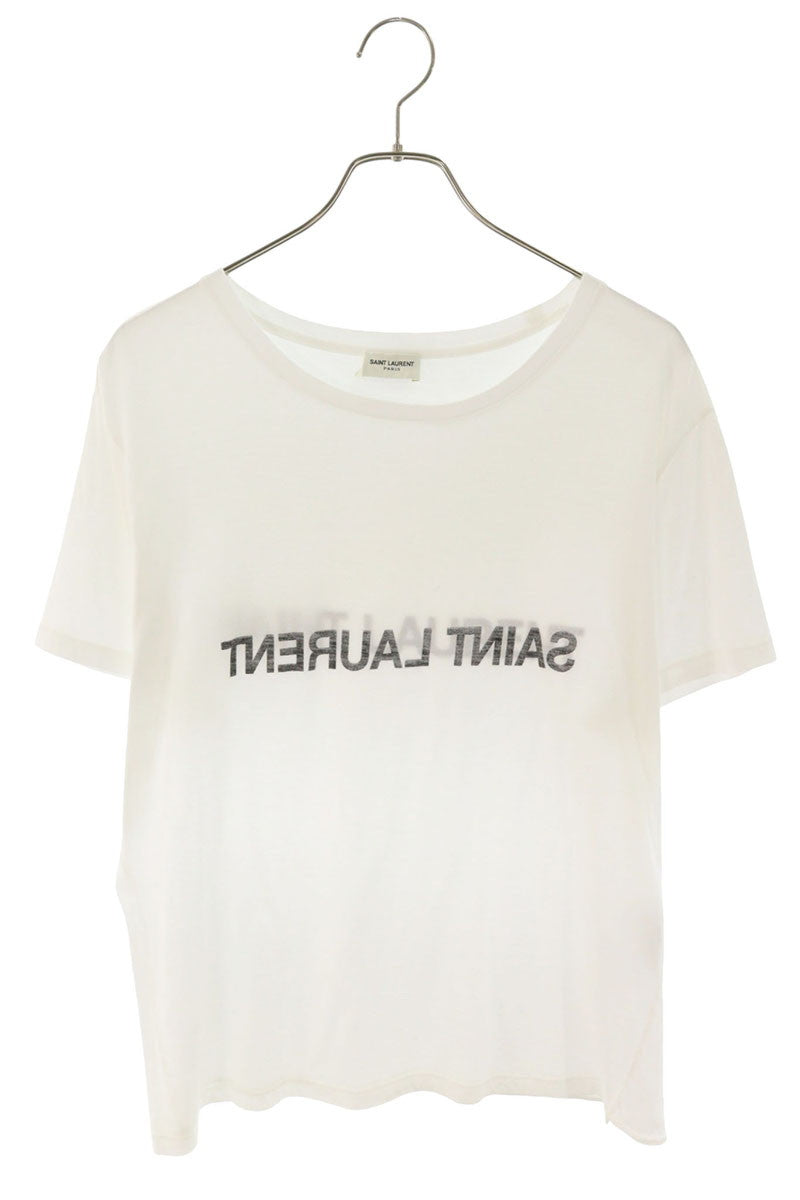SAINT LAURENT PARIS Reverse Logo T-Shirt White Size XL