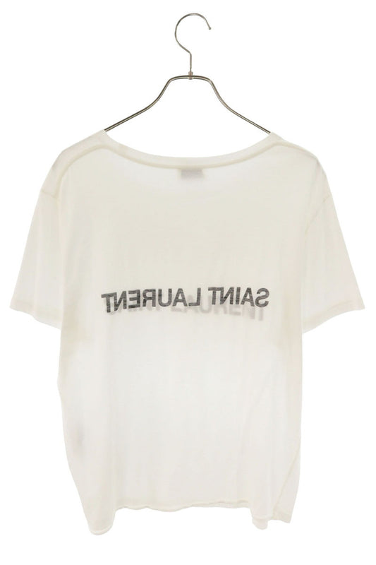 SAINT LAURENT PARIS Reverse Logo T-Shirt White Size XL