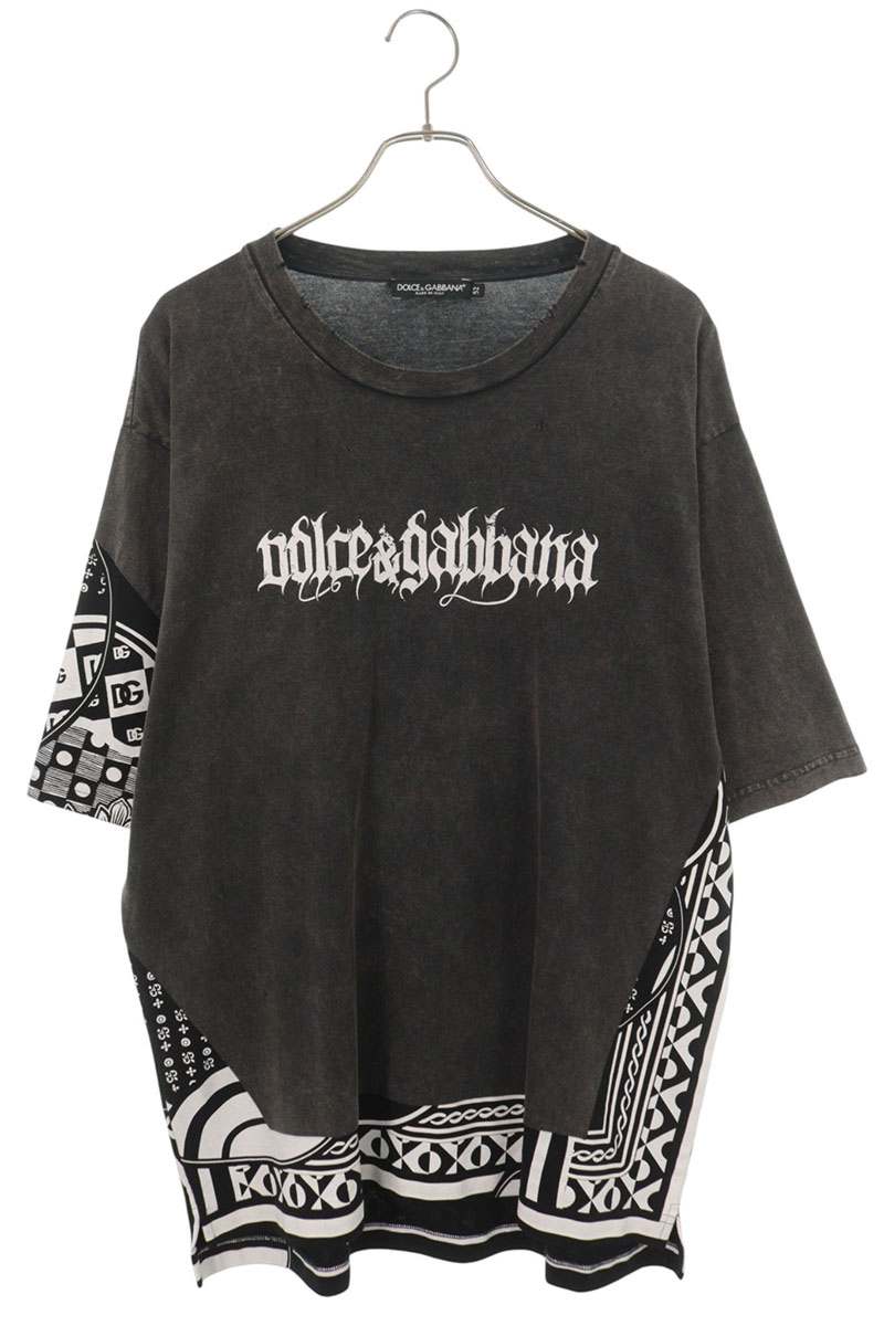DOLCE & GABBANA Vintage Wash T-Shirt Black Size 52