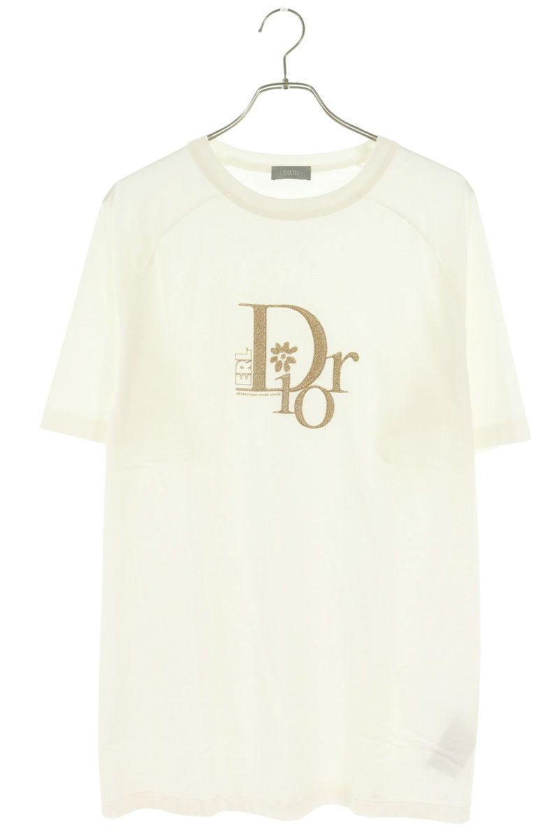 DIOR ERL Logo Embroidery T-Shirt White Size M
