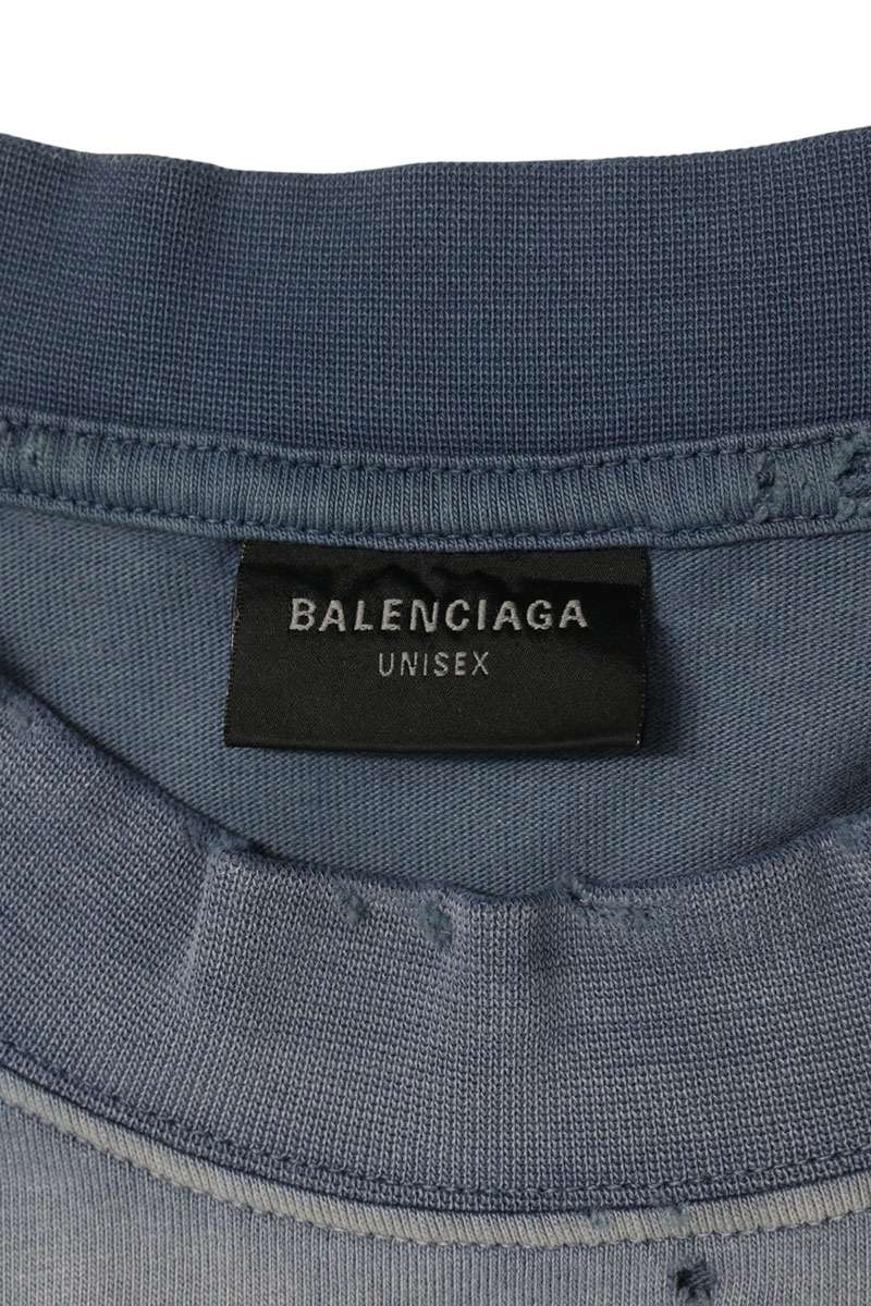BALENCIAGA SNBN Print Vintage T-Shirt Navy Size L