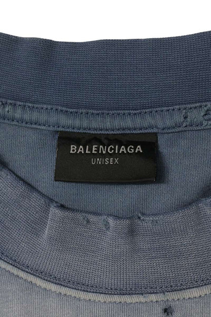 BALENCIAGA SNBN Print Vintage T-Shirt Navy Size L