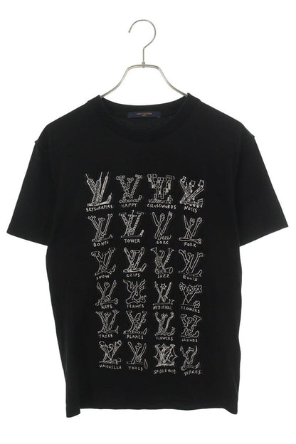LOUISVUITTON Cartoon Logo T-Shirt Black Size XS