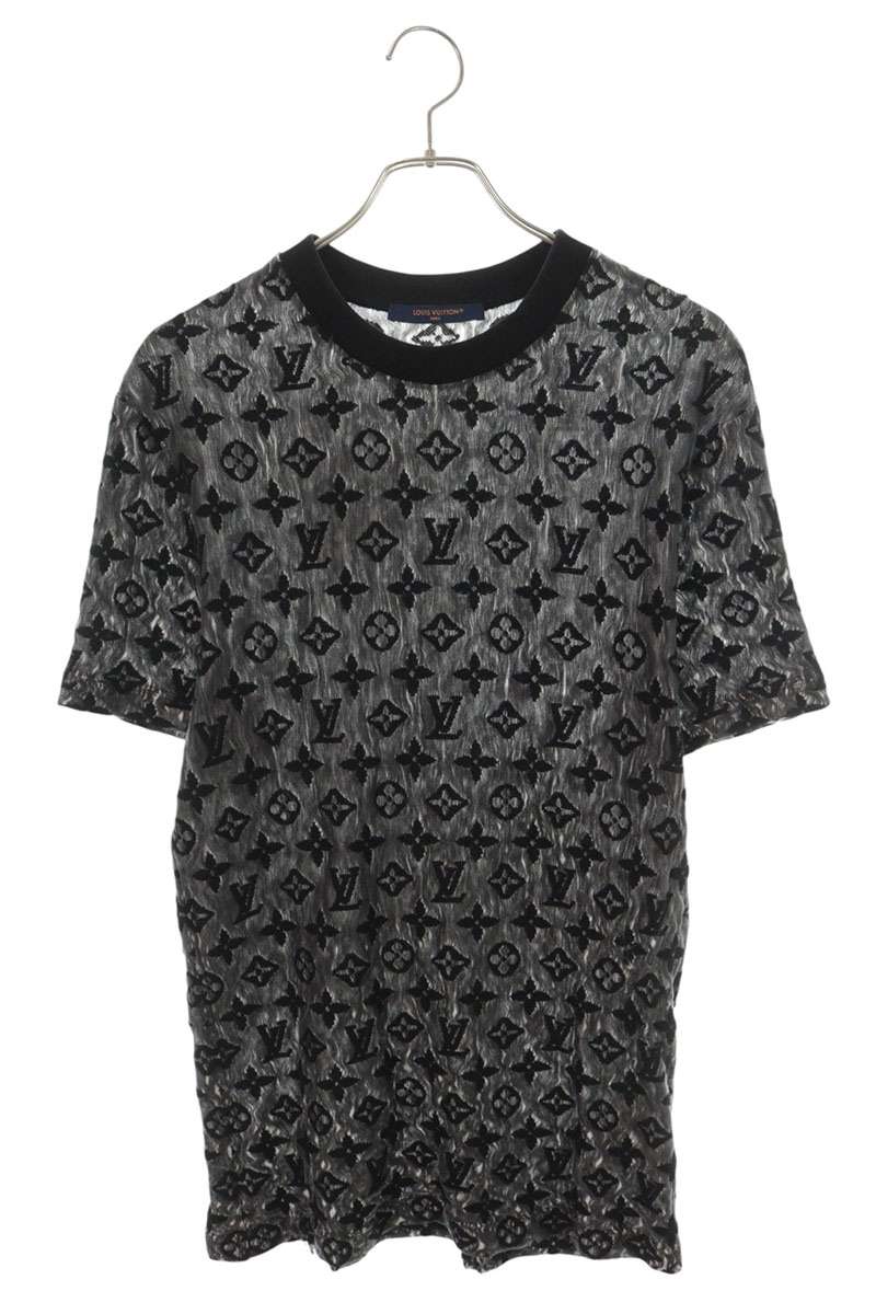 LOUISVUITTON Monogram Sheer T-Shirt Black Size M