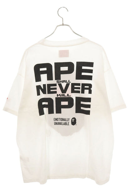 A BATHING APE Logo Print T-Shirt White Size XL