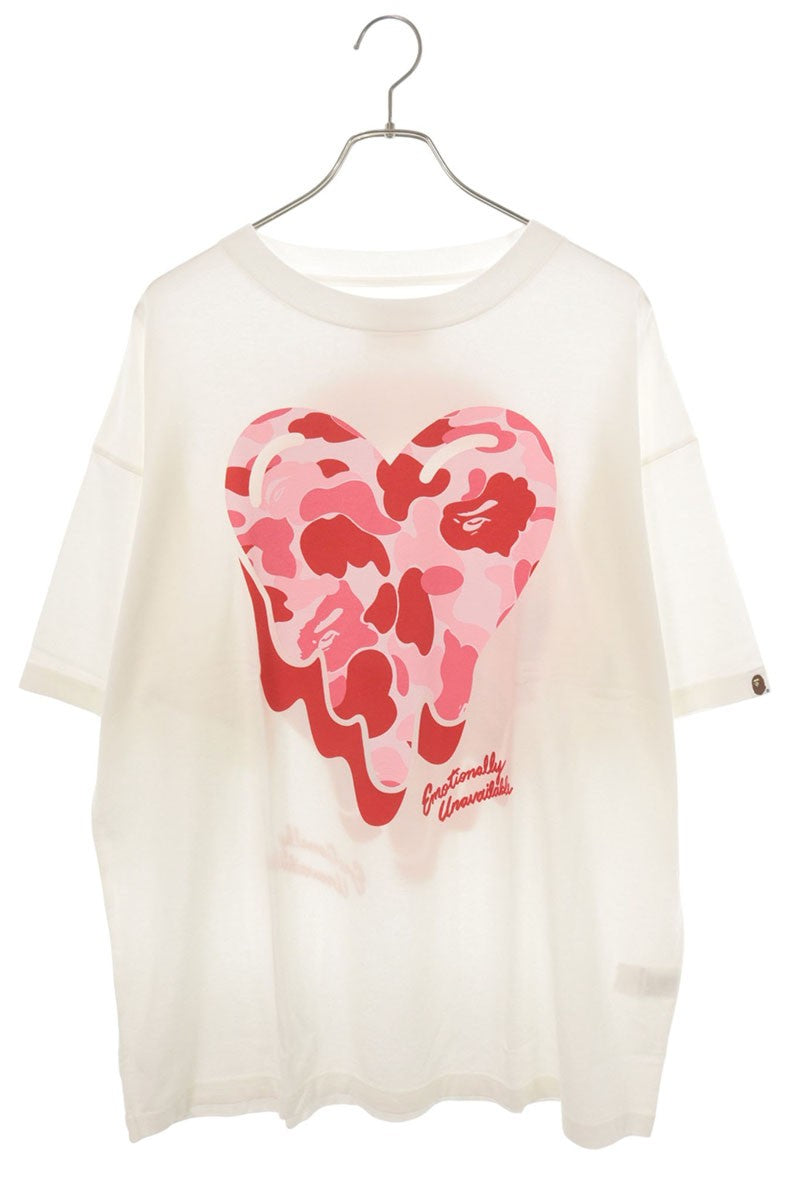A BATHING APE Camo Print T-Shirt White Size XL