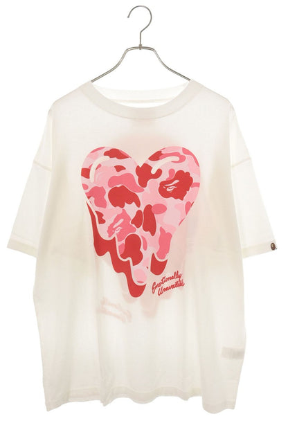 A BATHING APE Camo Print T-Shirt White Size XL
