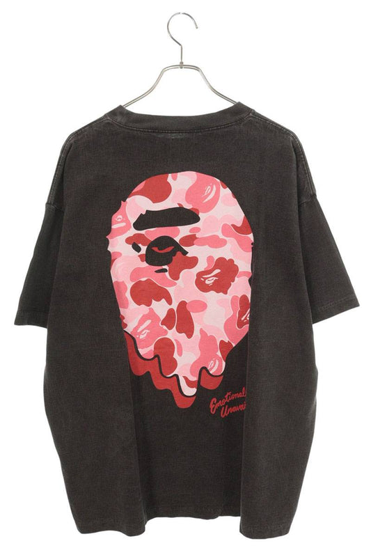 A BATHING APE Camo Print T-Shirt Gray Size XL