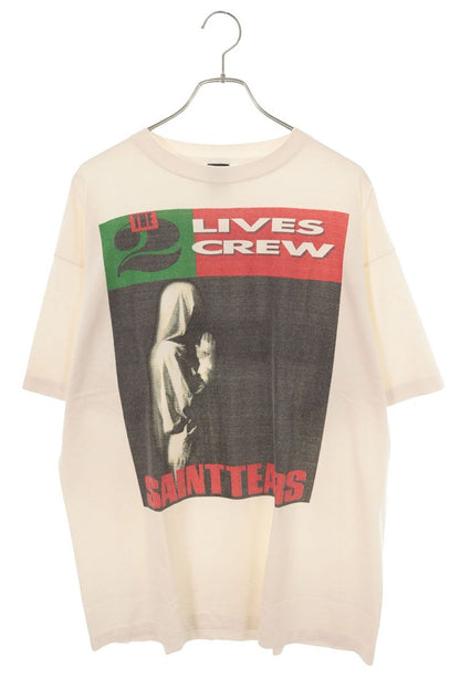 SAINT MICHAEL LIVES Print Vintage T-Shirt White Size XL
