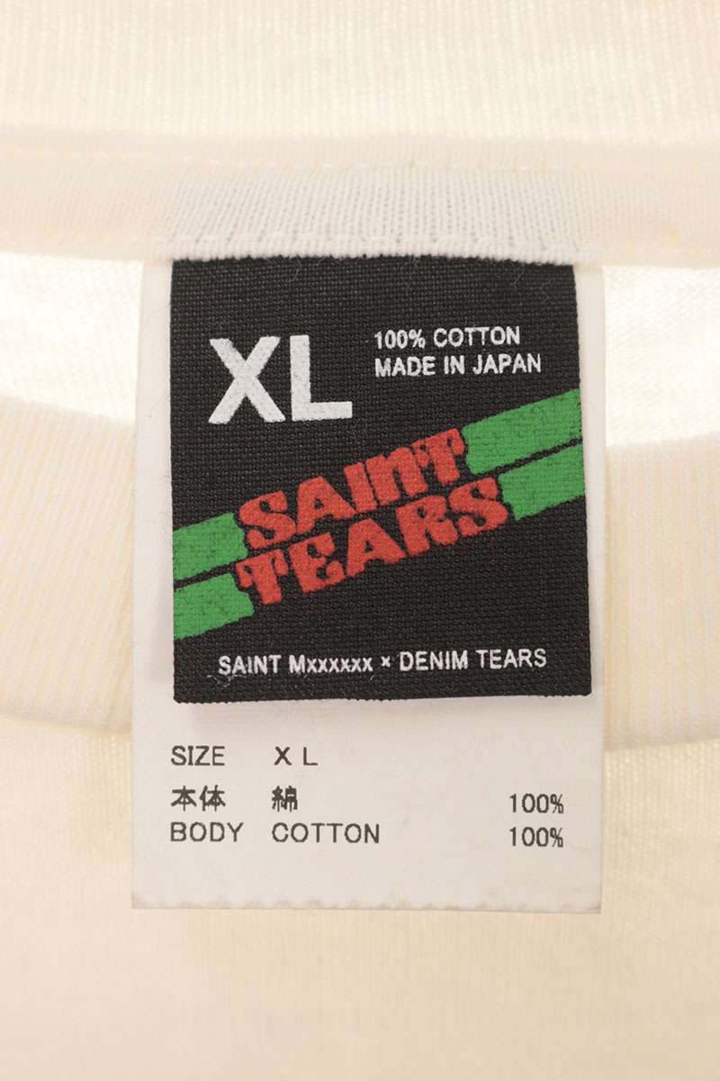 SAINT MICHAEL LIVES Print Vintage T-Shirt White Size XL
