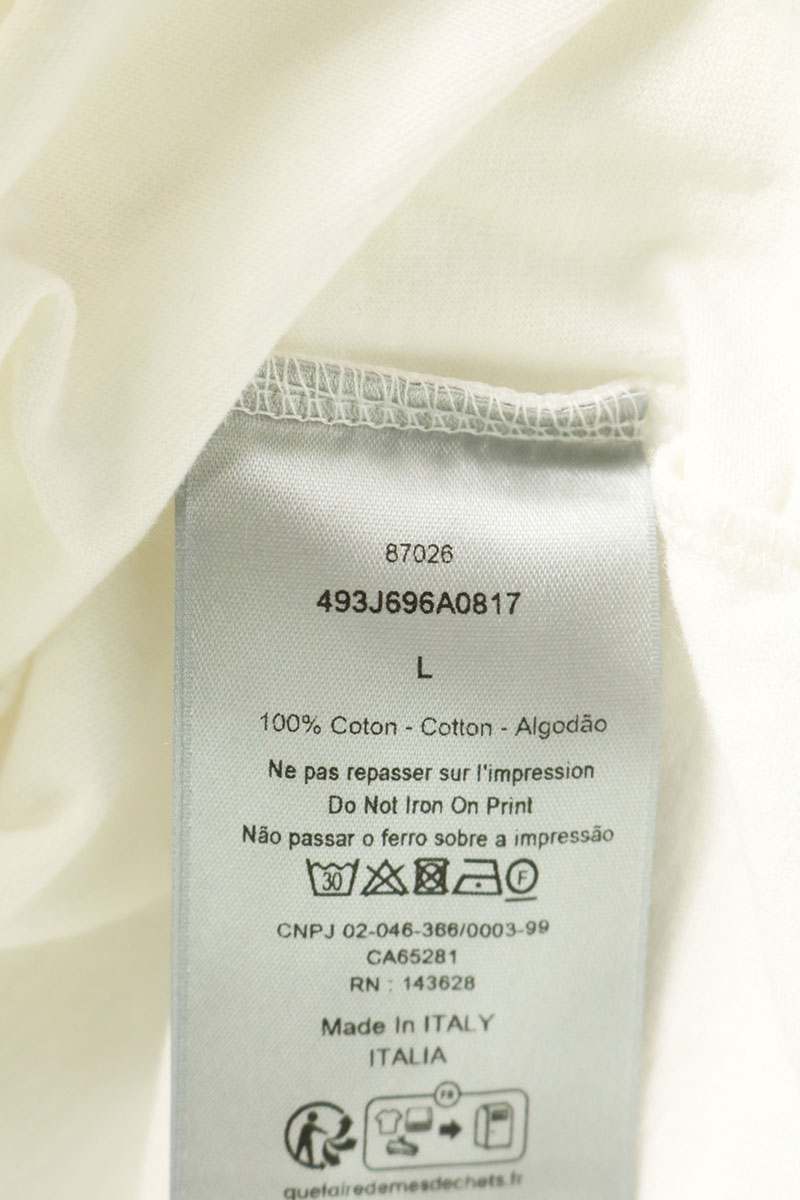 DIOR Handwritten Ringflowe Print Cotton T-Shirt White Size L