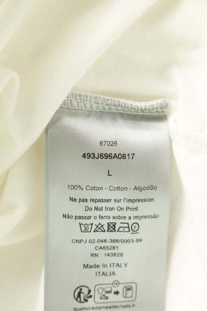 DIOR Handwritten Ringflowe Print Cotton T-Shirt White Size L