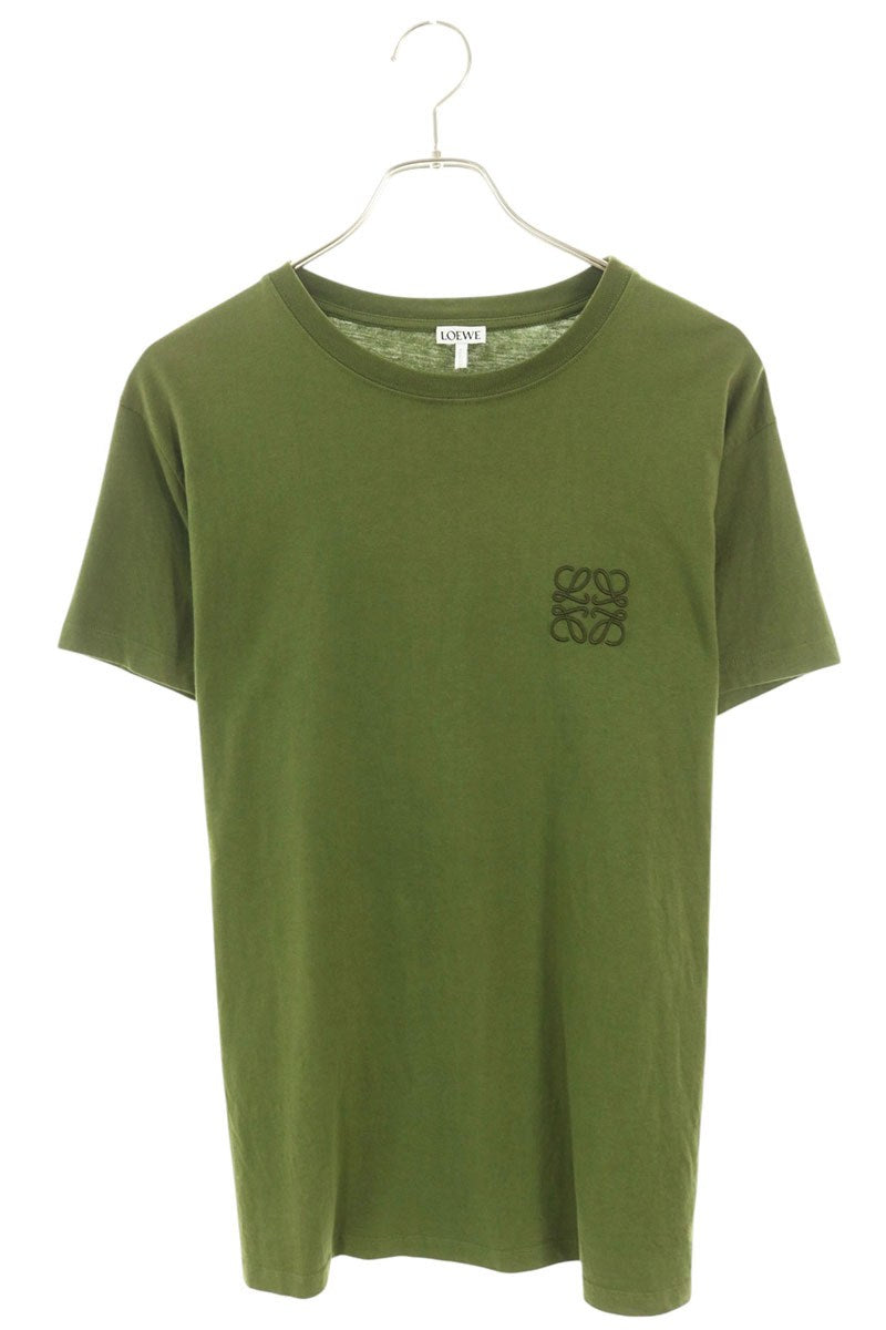 LOEWE Anagram Embroidery Cotton T-Shirt Green Size S