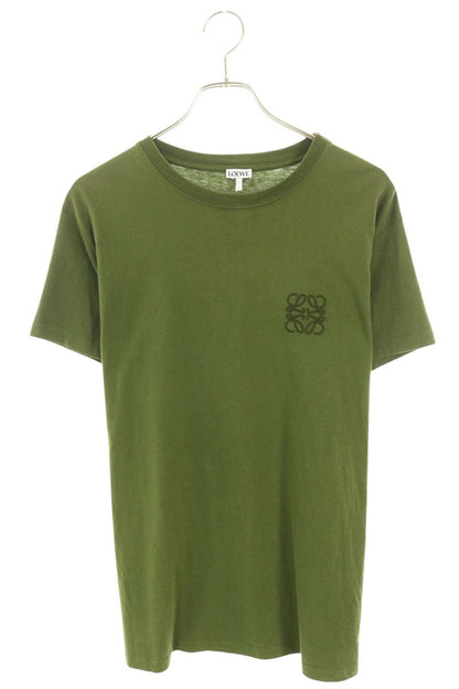 LOEWE Anagram Embroidery Cotton T-Shirt Green Size S