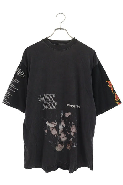 BALENCIAGA Damaged Speedhunters Upside T-Shirt Black Size 2