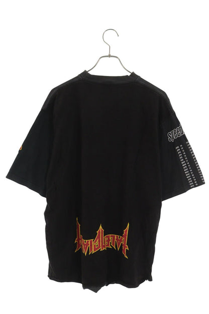 BALENCIAGA Damaged Speedhunters Upside T-Shirt Black Size 2
