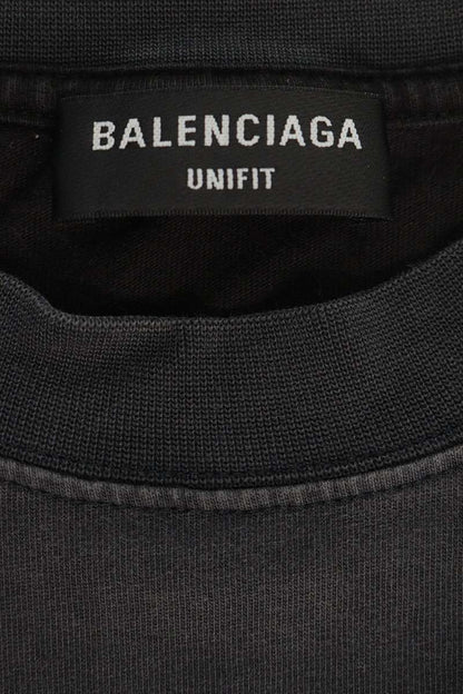BALENCIAGA Damaged Speedhunters Upside T-Shirt Black Size 2
