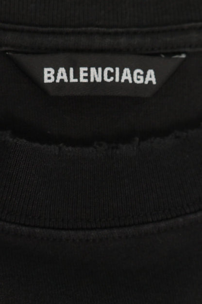 BALENCIAGA Sacré-Cœur Vintage Print T-Shirt Black Size XXS