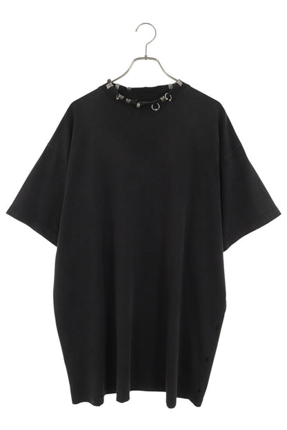 BALENCIAGA Damaged Oversized Piercing T-Shirt Black Size 2