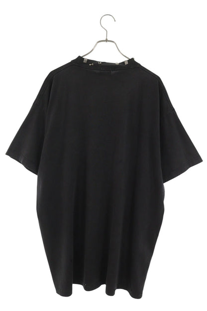 BALENCIAGA Damaged Oversized Piercing T-Shirt Black Size 2
