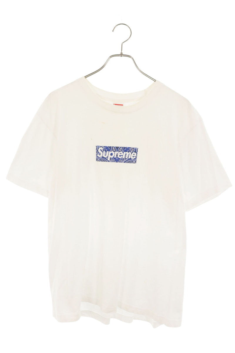 SUPREME Bandana Box Logo Tee White/Blue Size M