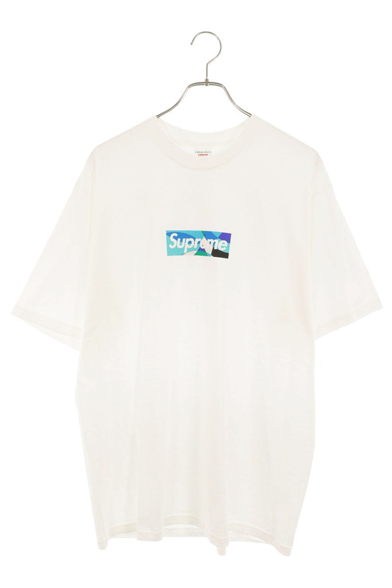 SUPREME x EMILIO PUCCI Pucci Box Logo Tee White/Blue Size L