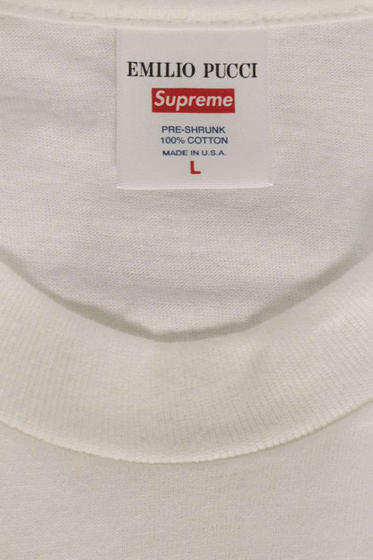 SUPREME x EMILIO PUCCI Pucci Box Logo Tee White/Blue Size L