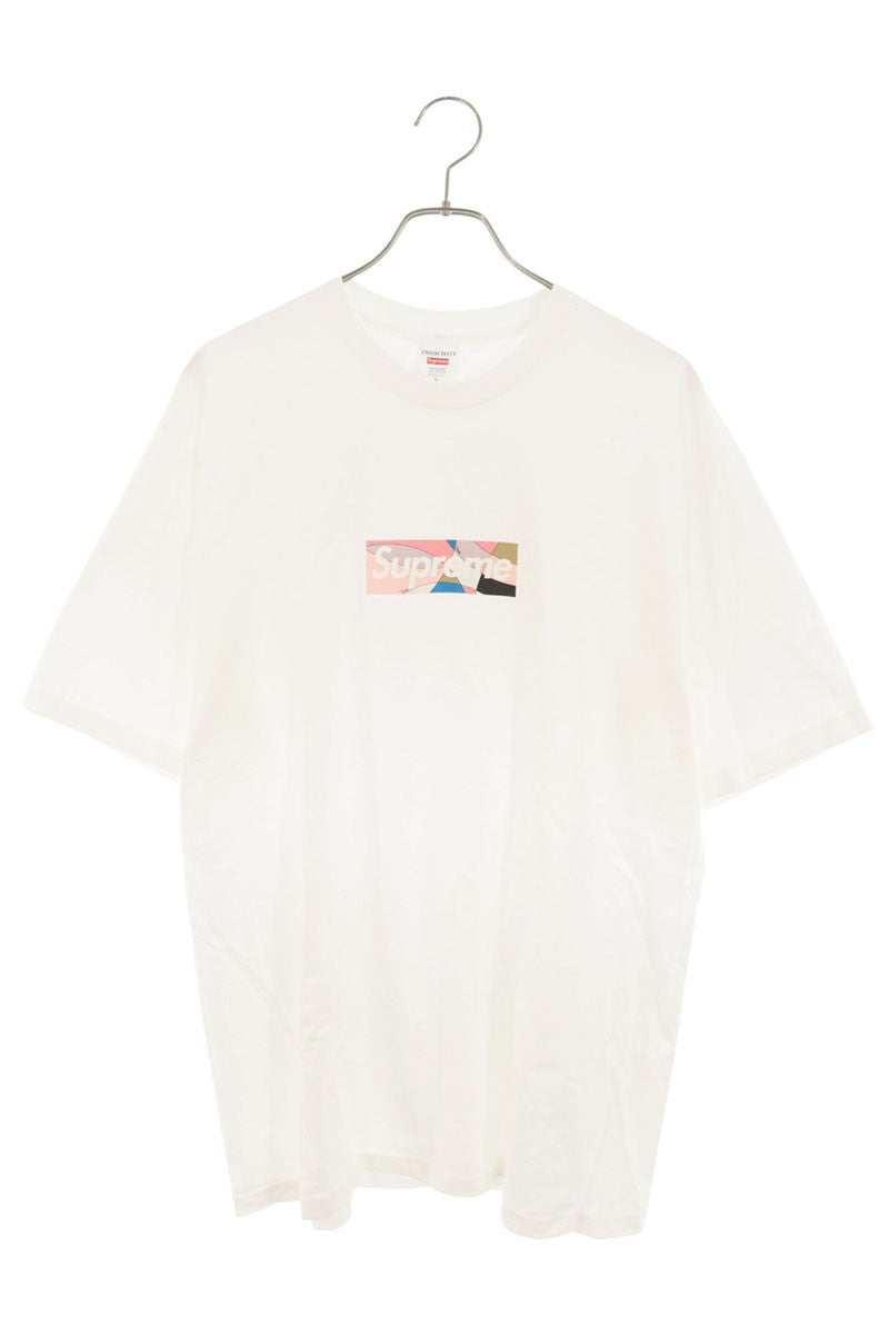 SUPREME Emilio Pucci Box Logo T-Shirt White/Pink Size L