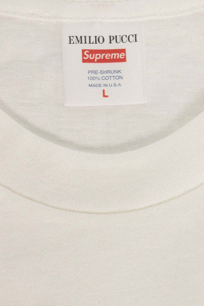 SUPREME Emilio Pucci Box Logo T-Shirt White/Pink Size L