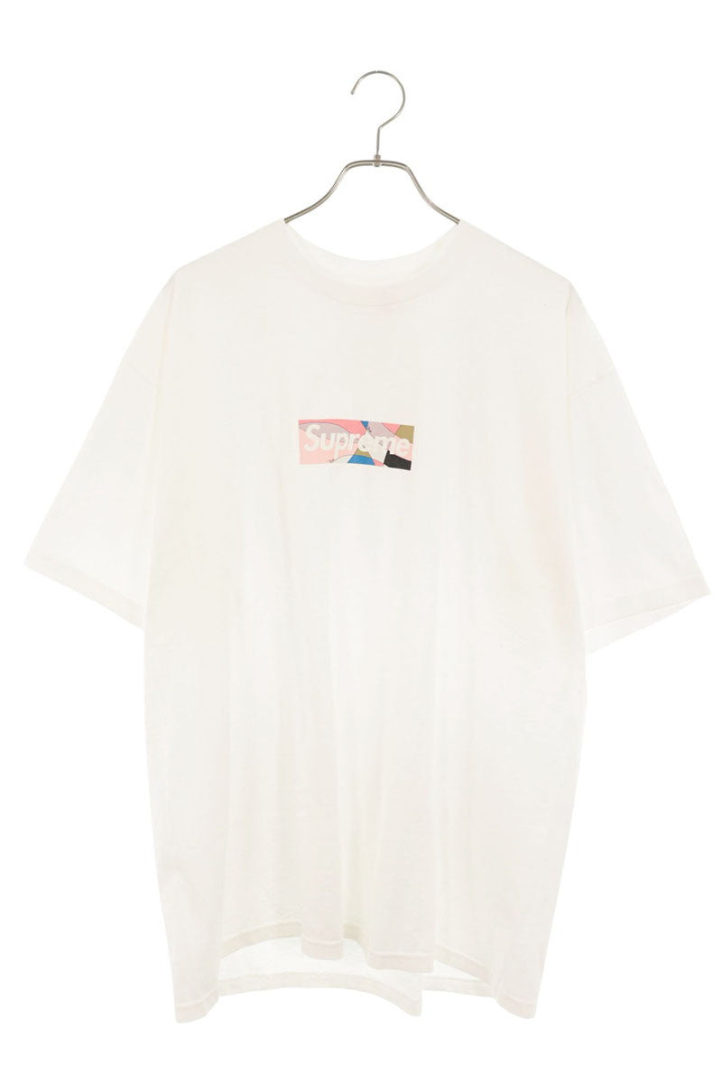 SUPREME Emilio Pucci Box Logo T-Shirt White/Pink Size XL