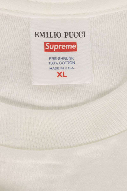 SUPREME Emilio Pucci Box Logo T-Shirt White/Pink Size XL