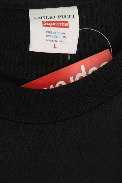 SUPREME Emilio Pucci Box Logo T-Shirt Black/Blue Size L
