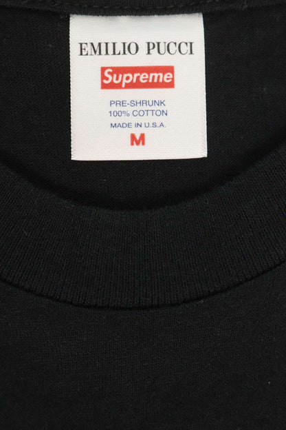 SUPREME Emilio Pucci Box Logo T-Shirt Black/Grey Size M