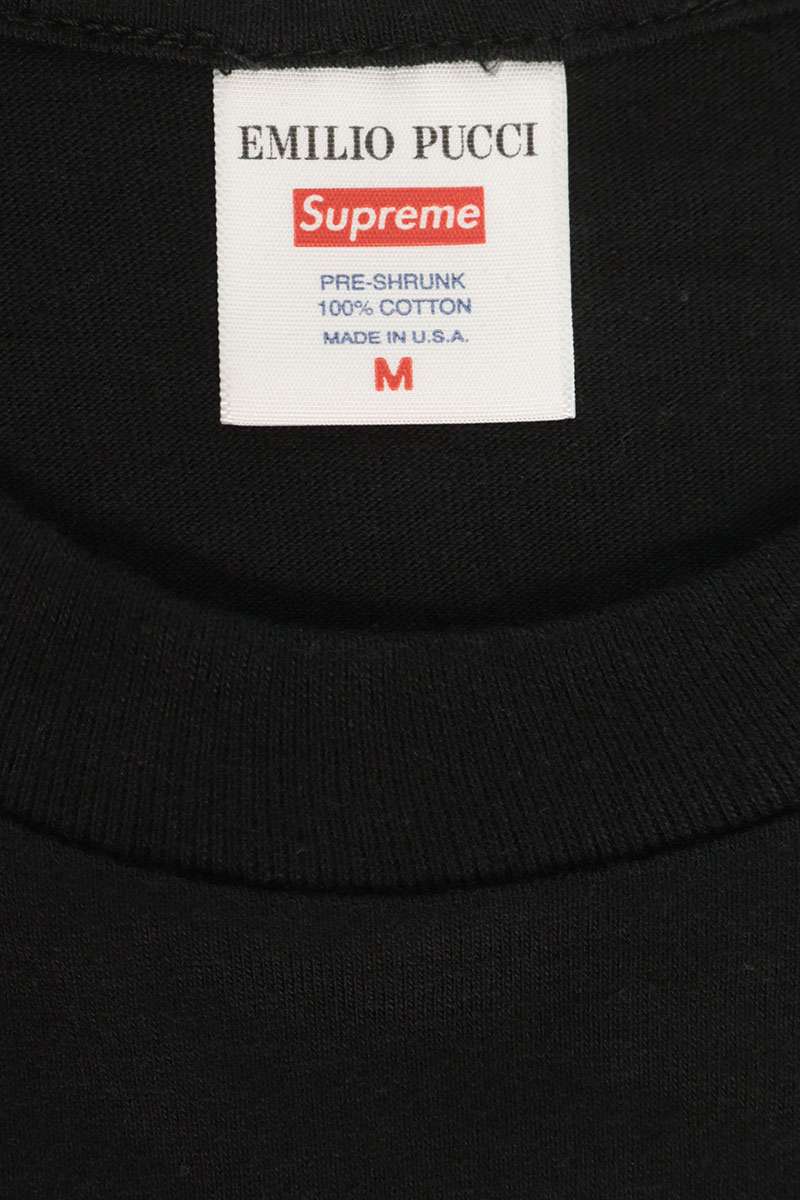 SUPREME Emilio Pucci Box Logo T-Shirt Black/Pink Size M