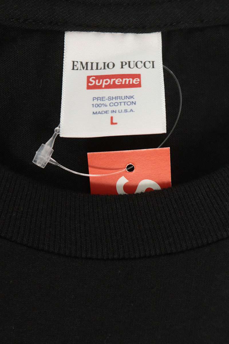 SUPREME Emilio Pucci Box Logo T-Shirt Black/Pink Size L