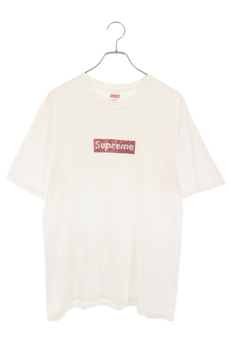 SUPREME Swarovski Box Logo T-Shirt White Size M