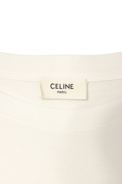 CELINE Triomphe Embroidered T-Shirt White Size L