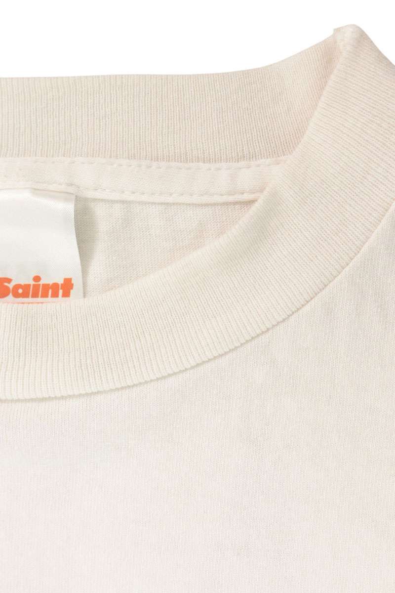 SAINT MICHAEL 26AW Character Logo Print T-Shirt White Size L