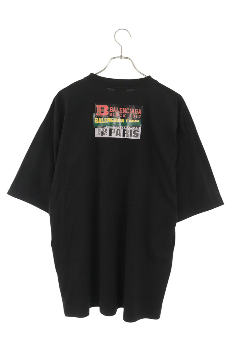 BALENCIAGA Bumper Stickers Medium Fit T-Shirt Black Size M