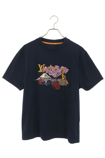 LOUISVUITTON 25AW Embroidered T-Shirt Navy Size M