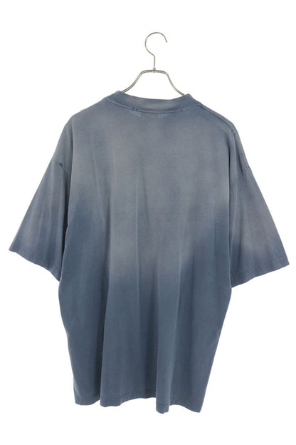 BALENCIAGA BE KIND Distressed T-Shirt Blue Size M